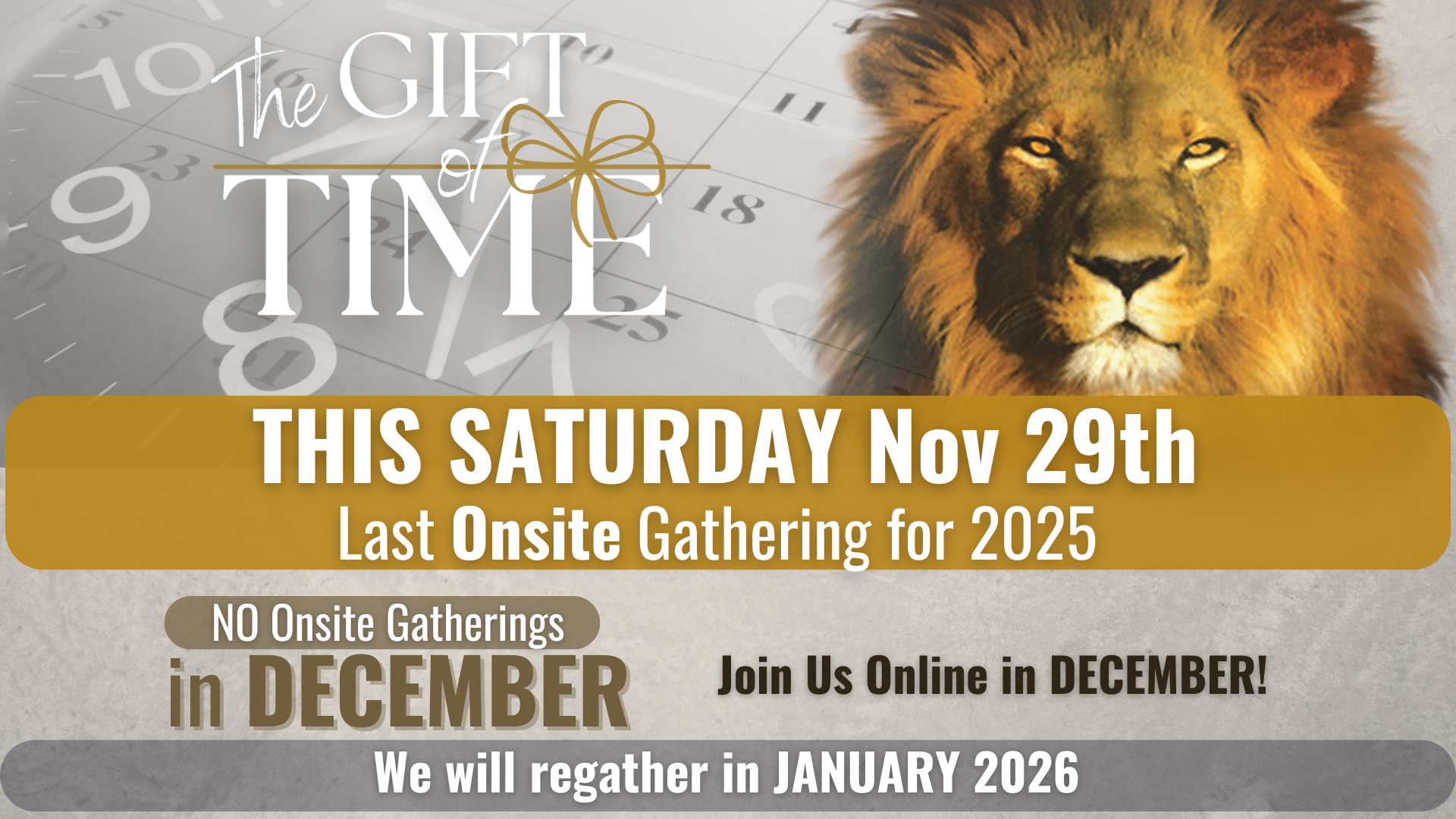 This SAT NOV 29 Last of 2025